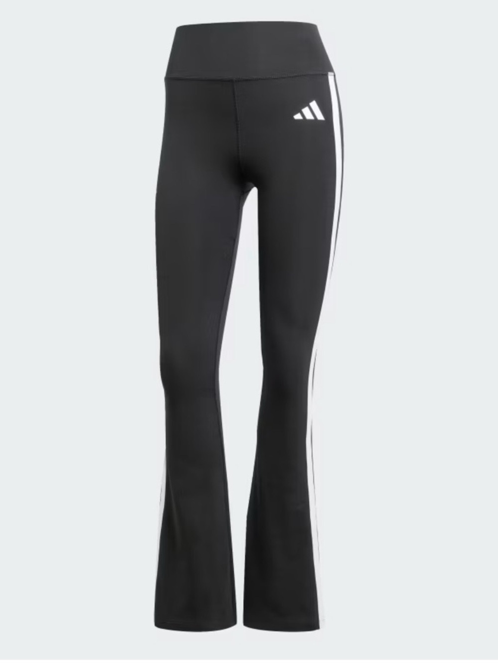 adidas Black Flared Track Pants with White Three-Stripes - Picture 5 of 6